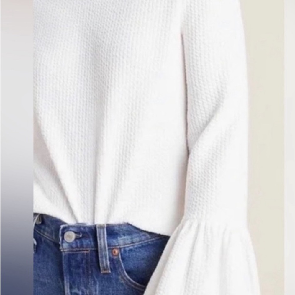 Anthropologie Porridge White Bell Sleeve Flare Top